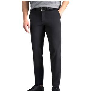 Haggar Pants Mens 40x30 Gray Slim Straight Fit Flex Waist All Day Comfort NEW
